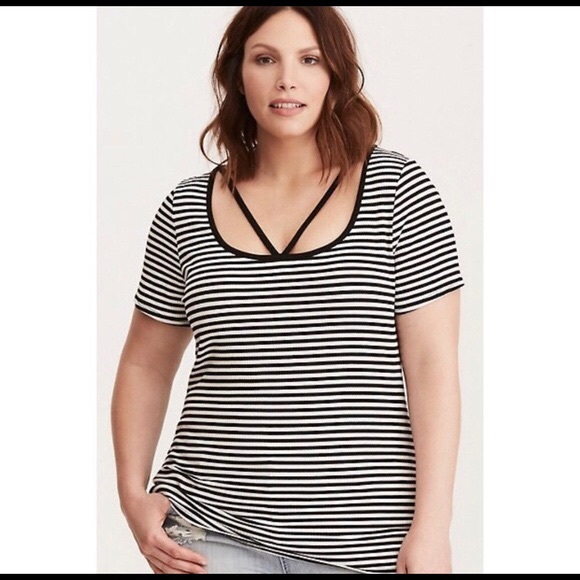 torrid Tops - Torrid black and white striped shirt (2X)